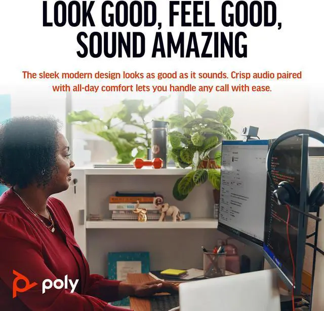 Alt view image 8 of 8 - Poly Blackwire 3310 Monaural Microsoft Teams Certified USB-C Headset +USB-C/A Adapter - Microsoft Teams Certification - Mono - USB Type C, Mini-phone (3.5mm) - Wired - 32 Ohm - On-ear - Monaural - Ear
