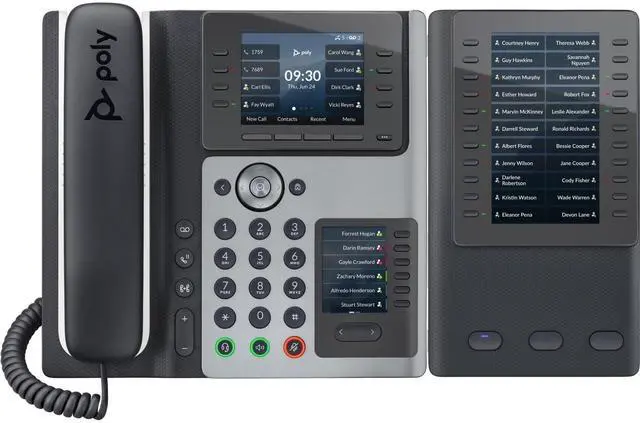 Alt view image 12 of 15 - HP Poly Edge E450 IP Phone Corded/Cordless Wi-Fi, Bluetooth Desktop Black VoIP IEEE 802.11a/b/g/n/ac 2x Network RJ-45 PoE Ports Model 82M90AA