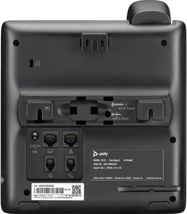 Alt view image 15 of 16 - HP Poly Edge B10 IP Phone Corded Wall Mountable Desktop Black VoIP 2x Network RJ-45 Model 84C19AA#ABA