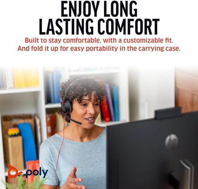 Alt view image 7 of 10 - Poly Blackwire 5210 Monaural USB-C Headset + 3.5mm Plug + USB-C/A Adapter - Microsoft Teams Certification - Mono - USB Type C, Mini-phone (3.5mm) - Wired - 32 Ohm - On-ear - Monaural - Ear-cup - 7.10