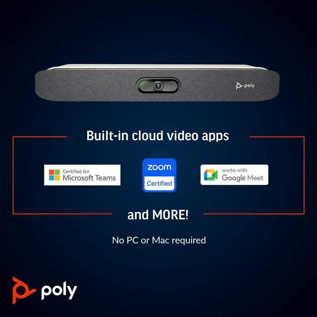 Alt view image 9 of 15 - HP Poly Studio X30 All-In-One Video Bar with TC8 Controller Kit | 83Z46AA#ABA