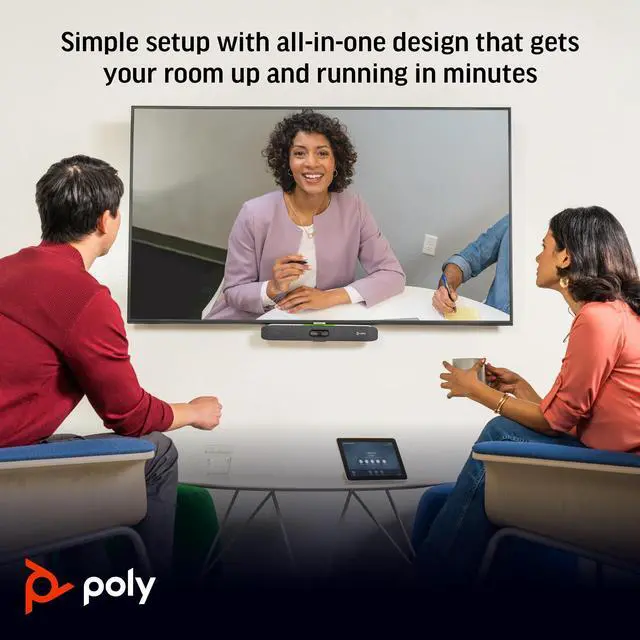 Alt view image 7 of 15 - HP Poly Studio X30 All-In-One Video Bar with TC8 Controller Kit | 83Z46AA#ABA