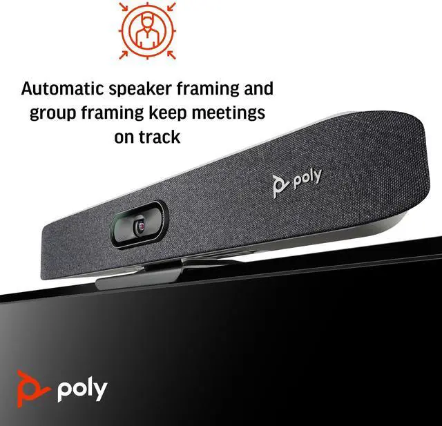 Alt view image 12 of 15 - HP Poly Studio X30 All-In-One Video Bar with TC8 Controller Kit | 83Z46AA#ABA