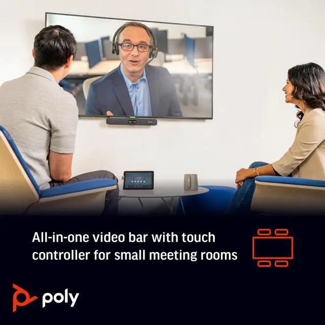 Alt view image 8 of 15 - HP Poly Studio X30 All-In-One Video Bar with TC8 Controller Kit | 83Z46AA#ABA