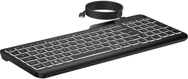 Alt view image 4 of 7 - HP 405 Multi-Device Backlit Wired Keyboard