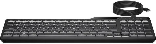 Alt view image 6 of 7 - HP 405 Multi-Device Backlit Wired Keyboard