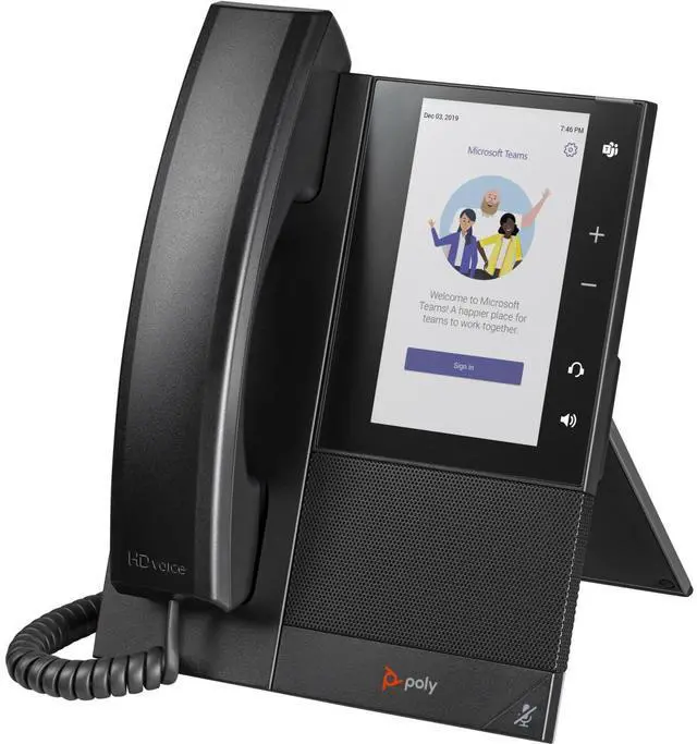 Alt view image 3 of 5 - HP Poly CCX 505 IP Phone and PoE enabled, Corded/Cordless Desktop phone, Black | 82Z79AA