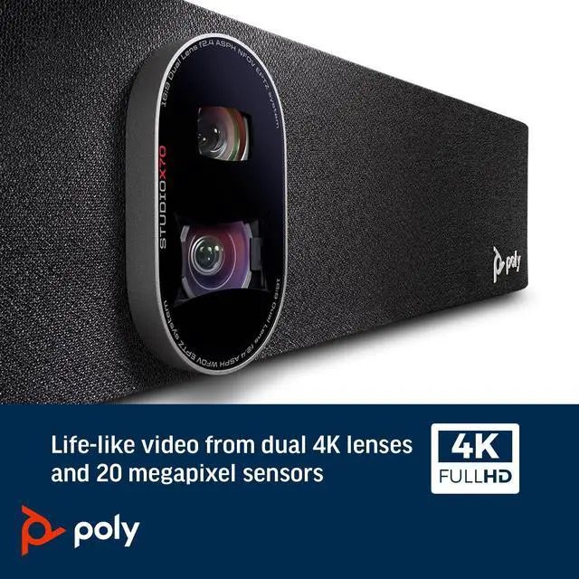 Alt view image 6 of 10 - Poly Studio X70 All-In-One Video Bar with TC10 Controller Kit |  8L531AA#ABA