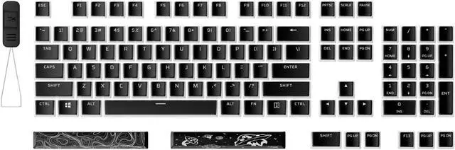 Main image of HyperX Pudding Keycaps 2 - Full Key Set - PBT - Black (US Layout)