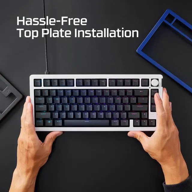 Alt view image 3 of 6 - HyperX Alloy Rise 75 Top Plate - Navy Blue