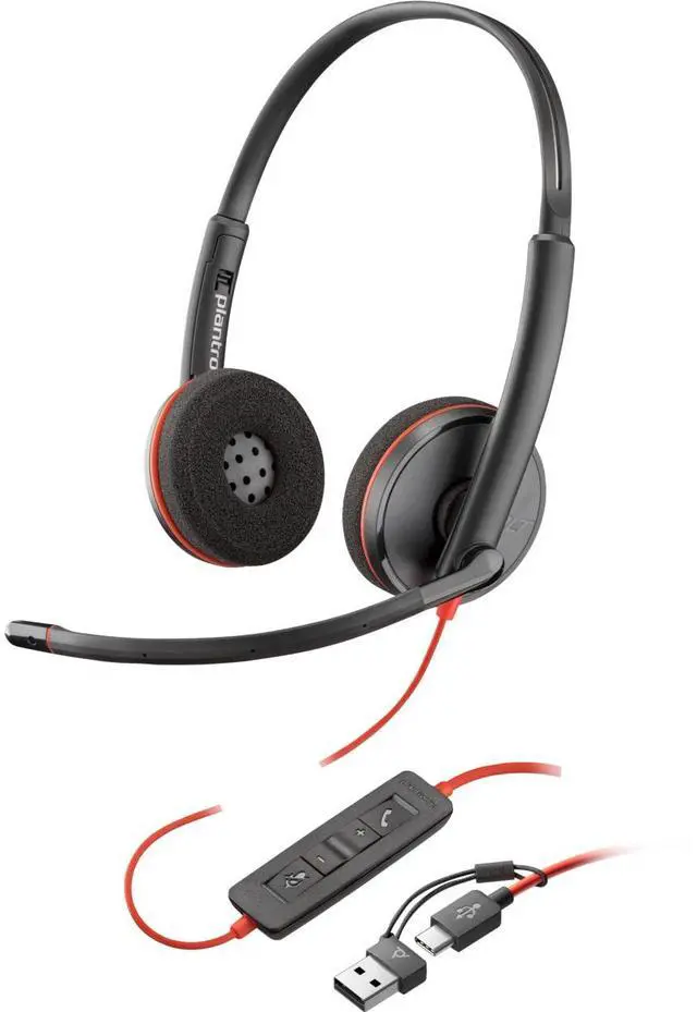 Main image of Poly Blackwire 3220 Stereo USB-C Headset +USB-C/A Adapter