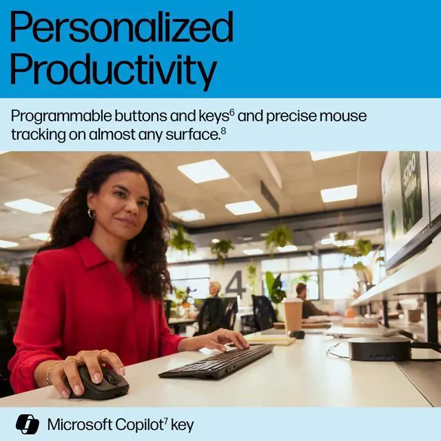 Alt view image 5 of 8 - HP 725 Multi-Device Rechargeable Wireless Keyboard and Mouse Combo