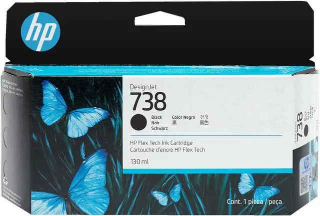 Alt view image 2 of 8 - HP 738 130-ML BLACK DESIGNJET INK CA
