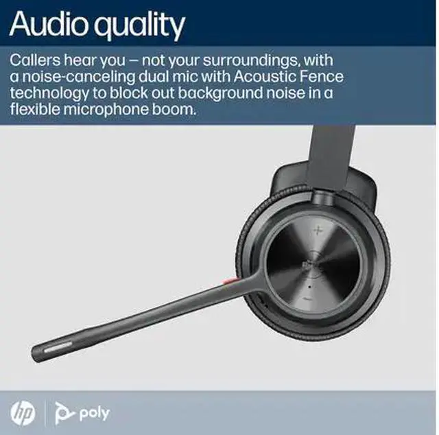 Alt view image 12 of 13 - Poly Voyager 4300 UC 4310-M Headset (Plantronics)- Mono - USB Type C - Wired/Wireless - Bluetooth - 164 ft - 20 Hz - 20 kHz - Over-the-head - Monaural - Ear-cup - 4.92 ft Cable - Noise Cancelling