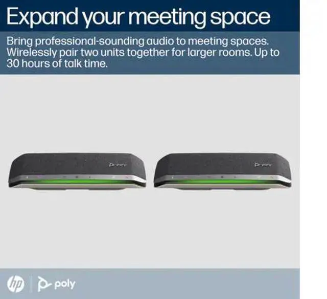 Alt view image 7 of 19 - Poly - Sync 40 Smart Speakerphone (Plantronics) - Flexible Work Spaces - Connect to PC/Mac via Combined USB-A/USB-C Cable and Smartphones via Bluetooth - Works with Teams (Certified), Zoom & More