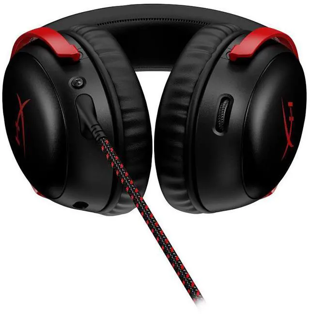 Alt view image 10 of 13 - HyperX Cloud III – Wired Gaming Headset, PC, PS5, Xbox Series X|S, Angled 53mm Drivers, DTS Spatial Audio, Memory Foam, Durable Frame, Ultra-Clear 10mm Mic, USB-C, USB-A, 3.5mm – Black/Red