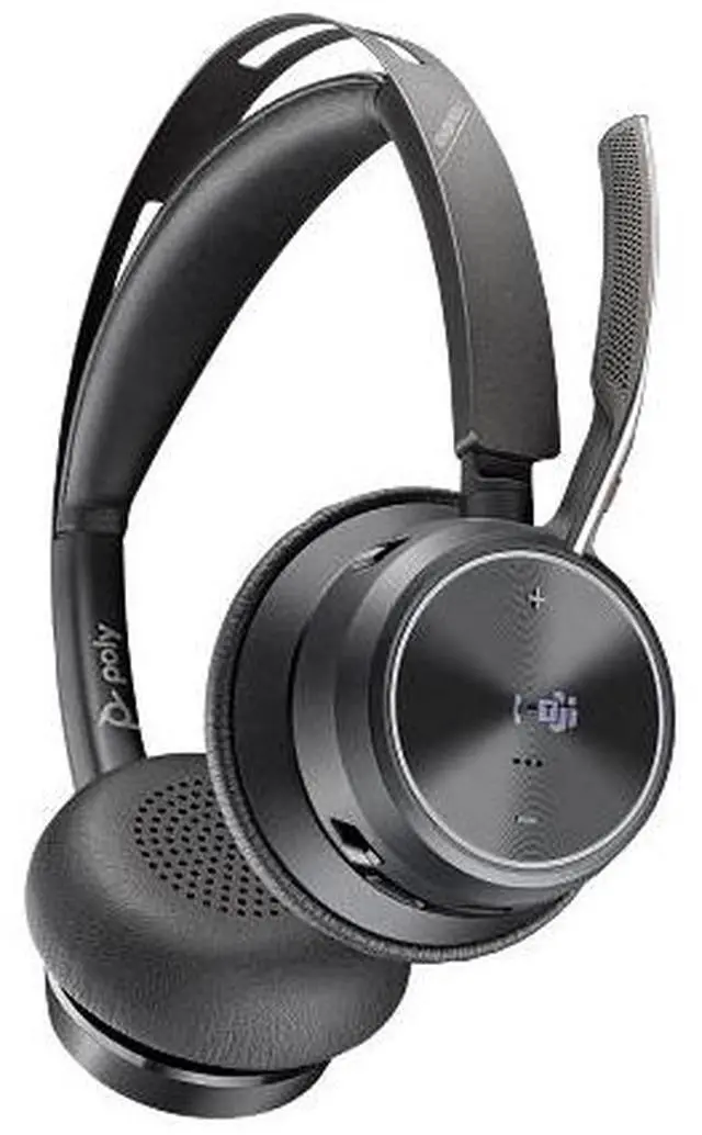 Alt view image 12 of 13 - Poly Voyager Focus 2 Microsoft Teams Certified USBC-C Headset + USB-C/A Adapter - Microsoft Teams Certification - Google Assistant, Siri - Stereo - USB Type C - Wired/Wireless - Bluetooth - 298.6 ft -