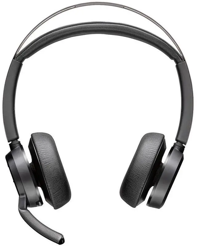 Alt view image 9 of 13 - Poly Voyager Focus 2 USB-C-C Headset +USB-C/A Adapter + Charging Stand - Google Assistant, Siri - Stereo - USB Type C - Wired/Wireless - Bluetooth - 298.6 ft - Over-the-head - Binaural - Supra-aural -