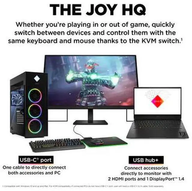 Alt view image 9 of 9 - HP OMEN 27k UHD 144Hz Gaming Monitor, 4K UHD Display (3840 x 2160), IPS Panel, 99% sRGB, 95% DCI-P3, 16:9, OMEN Gaming Hub, 27k (2023),Black