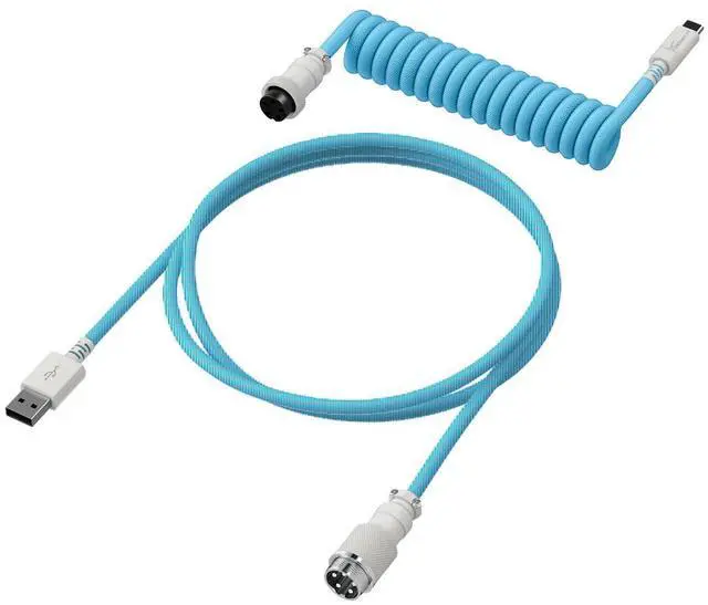 Alt view image 3 of 7 - HyperX USB-C Coiled Cable Light Blue-White