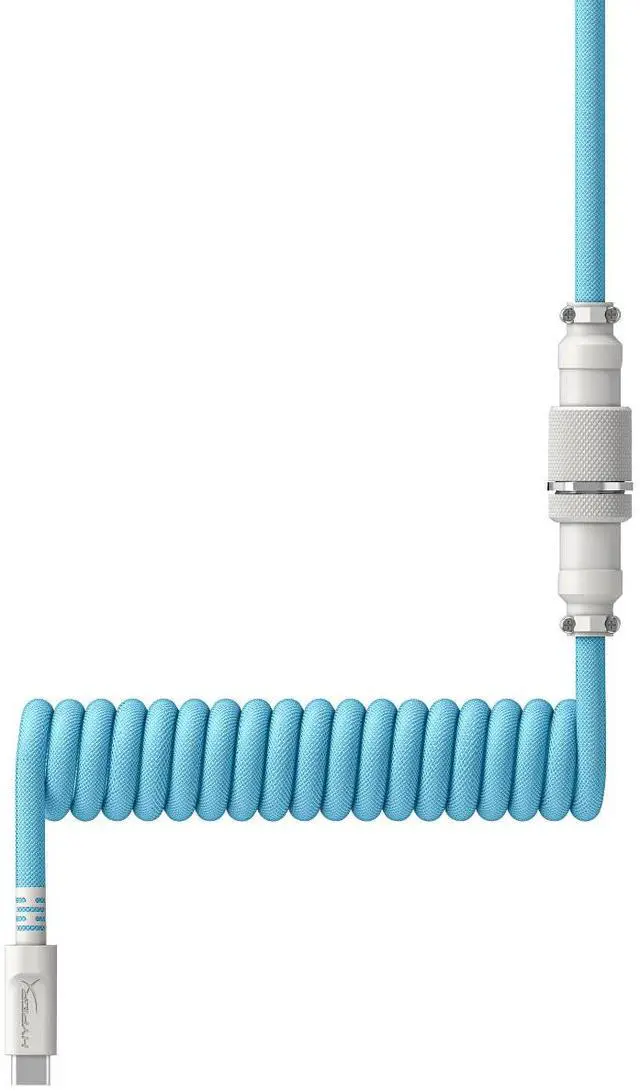 Alt view image 4 of 7 - HyperX USB-C Coiled Cable Light Blue-White