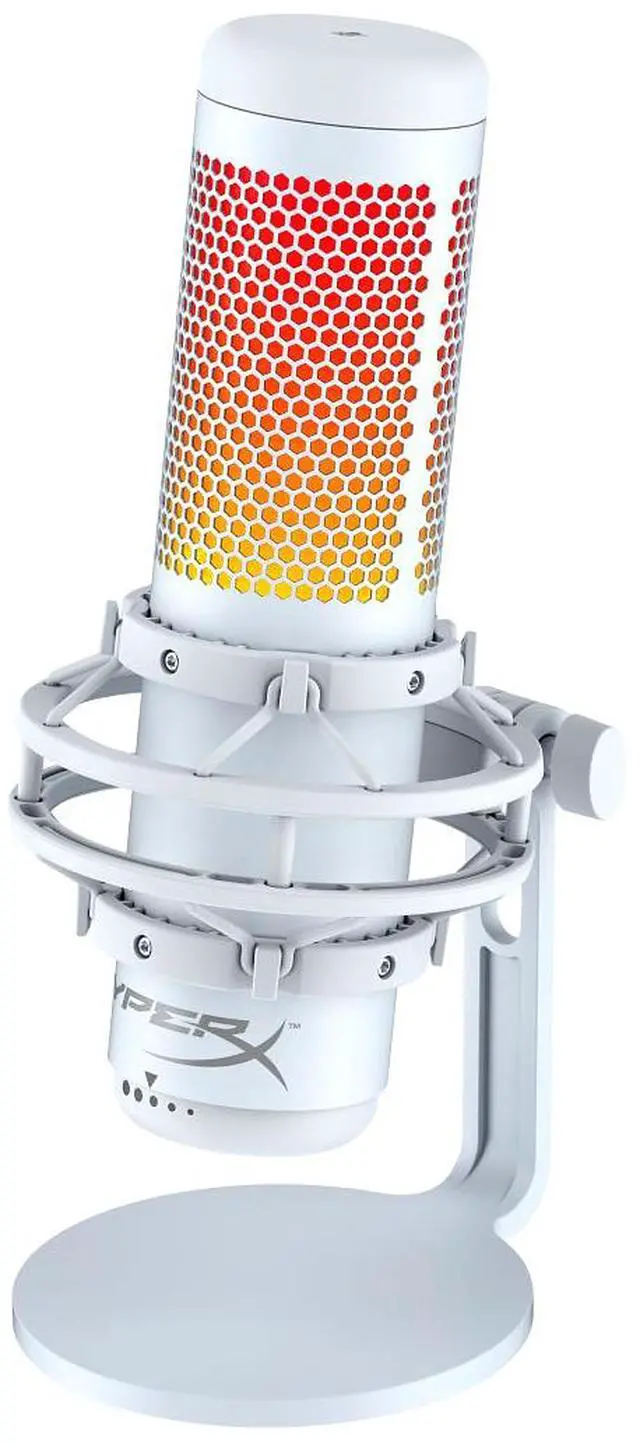 Alt view image 3 of 13 - HyperX QuadCast S - USB Microphone (White-Grey) - RGB Lighting