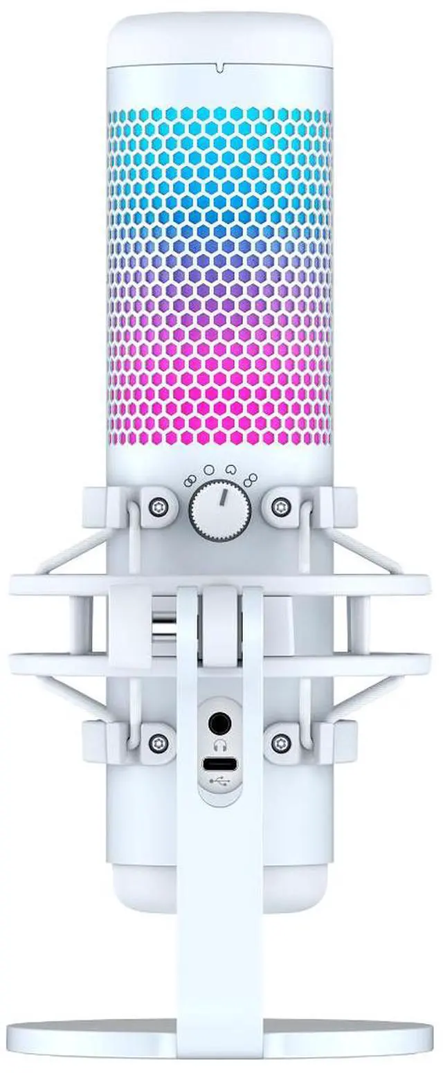 Alt view image 6 of 13 - HyperX QuadCast S - USB Microphone (White-Grey) - RGB Lighting