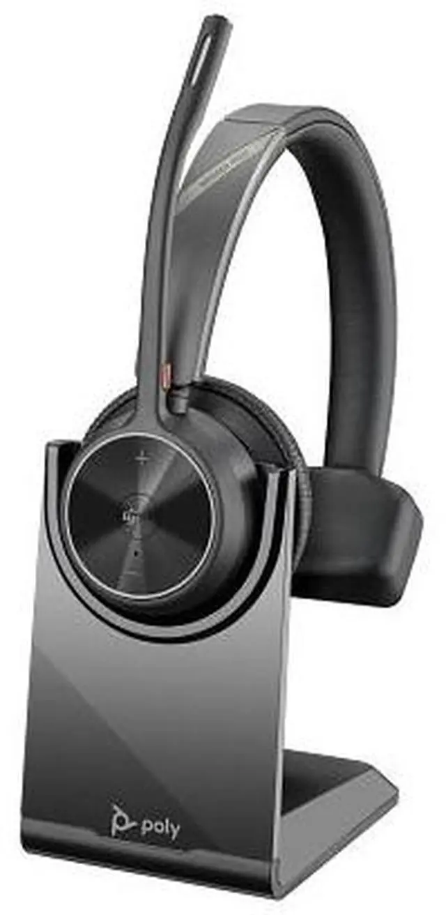 Alt view image 8 of 13 - Poly Voyager 4300 UC 4310-M Headset (Plantronics)- Mono - USB Type C - Wired/Wireless - Bluetooth - 164 ft - 20 Hz - 20 kHz - Over-the-head - Monaural - Ear-cup - 4.92 ft Cable - Noise Cancelling