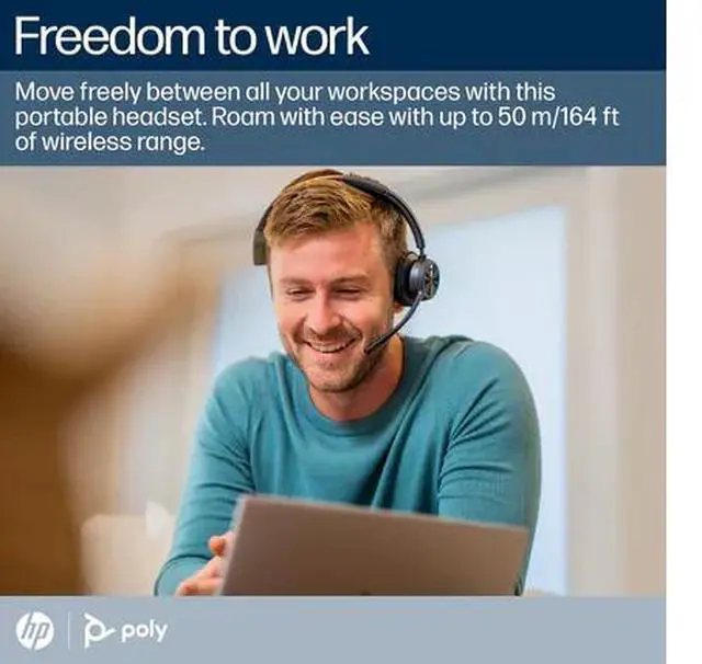 Alt view image 13 of 13 - Poly Voyager 4300 UC 4310-M Headset (Plantronics)- Mono - USB Type C - Wired/Wireless - Bluetooth - 164 ft - 20 Hz - 20 kHz - Over-the-head - Monaural - Ear-cup - 4.92 ft Cable - Noise Cancelling