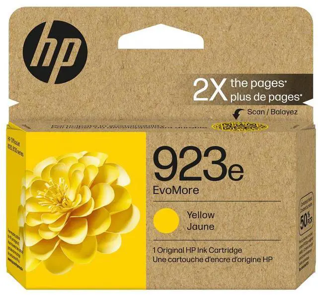 Main image of HP EvoMore 923e Original High Yield Inkjet Ink Cartridge Yellow 1 Pack 4K0T6LN