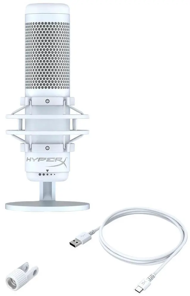 Alt view image 2 of 13 - HyperX QuadCast S - USB Microphone (White-Grey) - RGB Lighting