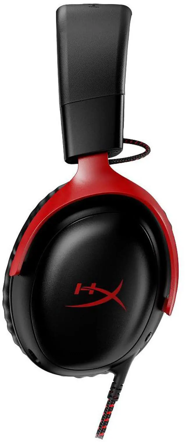 Alt view image 6 of 13 - HyperX Cloud III – Wired Gaming Headset, PC, PS5, Xbox Series X|S, Angled 53mm Drivers, DTS Spatial Audio, Memory Foam, Durable Frame, Ultra-Clear 10mm Mic, USB-C, USB-A, 3.5mm – Black/Red