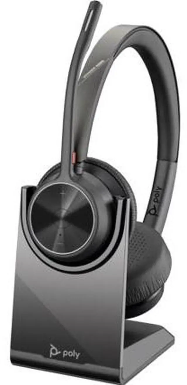 Alt view image 5 of 12 - Poly - Voyager 4320 UC Wireless Headset + Charge Stand (Plantronics) - Headphones with Boom Mic - Connect to PC/Mac via USB-A Bluetooth Adapter, Cell Phone via Bluetooth - Works with Teams, Zoom &More