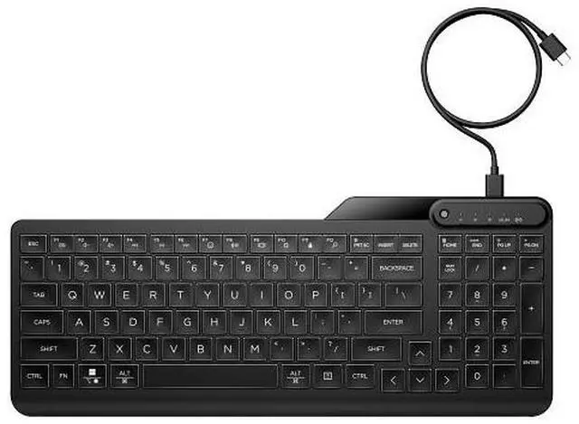 Alt view image 6 of 7 - HP 400 Backlit Wired Keyboard