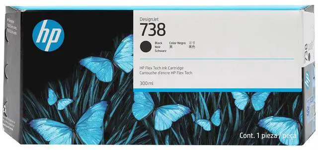 Alt view image 2 of 3 - HP 738 300-ML BLACK DESIGNJET INK CA