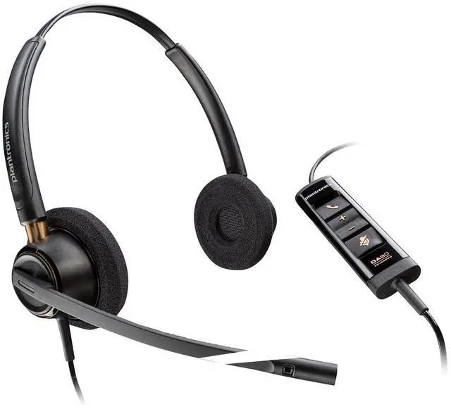 Alt view image 4 of 4 - Poly EncorePro 525 Headset - Stereo - USB Type A - Wired - 35 kHz - 21 kHz - Over-the-ear, On-ear - Binaural - Ear-cup - 6.84 ft Cable - Noise Cancelling, Omni-directional Microphone - Black