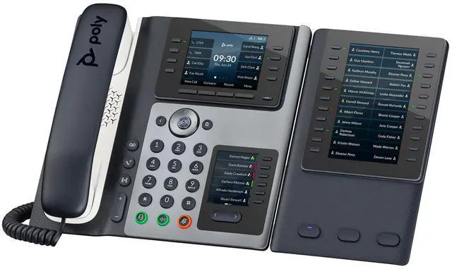 Alt view image 14 of 17 - HP Poly Edge IP Phone Corded Corded Desktop 14x Total Line VoIP 2x Network RJ-45 PoE Ports Model 82M93AA