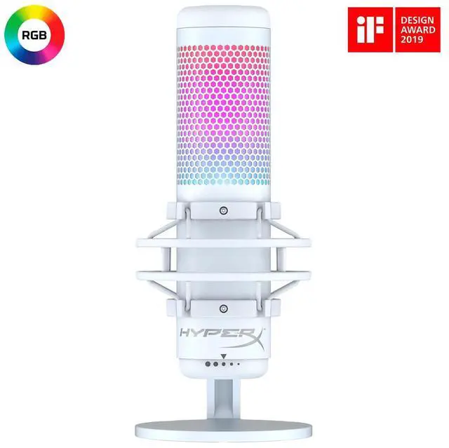 Main image of HyperX QuadCast S - USB Microphone (White-Grey) - RGB Lighting
