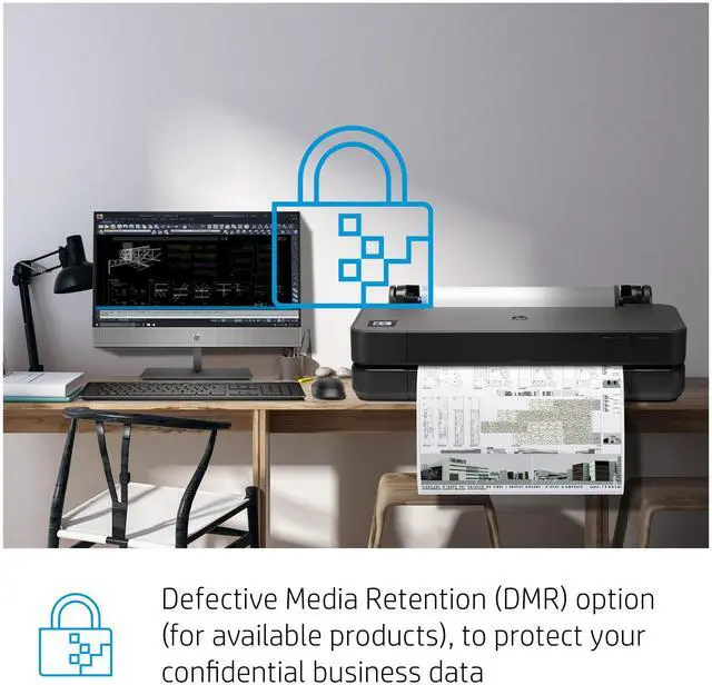 Alt view image 5 of 7 - HP DesignJet T210 Large Format 24" Plotter Printer  Compact,  High-Precision CAD & Poster Printer