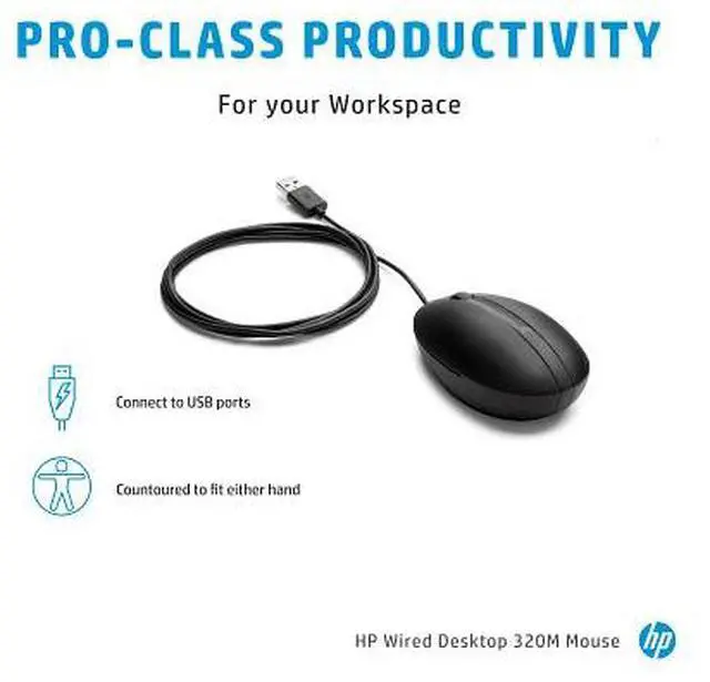 Alt view image 18 of 19 - HP Wired Desktop 320M Mouse