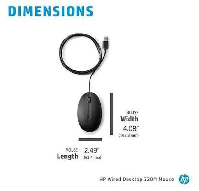 Alt view image 19 of 19 - HP Wired Desktop 320M Mouse
