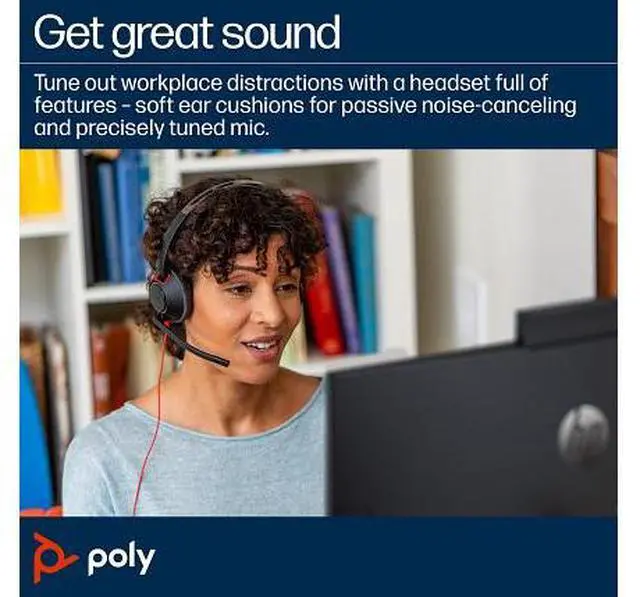 Alt view image 8 of 10 - Poly Blackwire 5210 Monaural USB-C Headset + 3.5mm Plug + USB-C/A Adapter - Microsoft Teams Certification - Mono - USB Type C, Mini-phone (3.5mm) - Wired - 32 Ohm - On-ear - Monaural - Ear-cup - 7.10