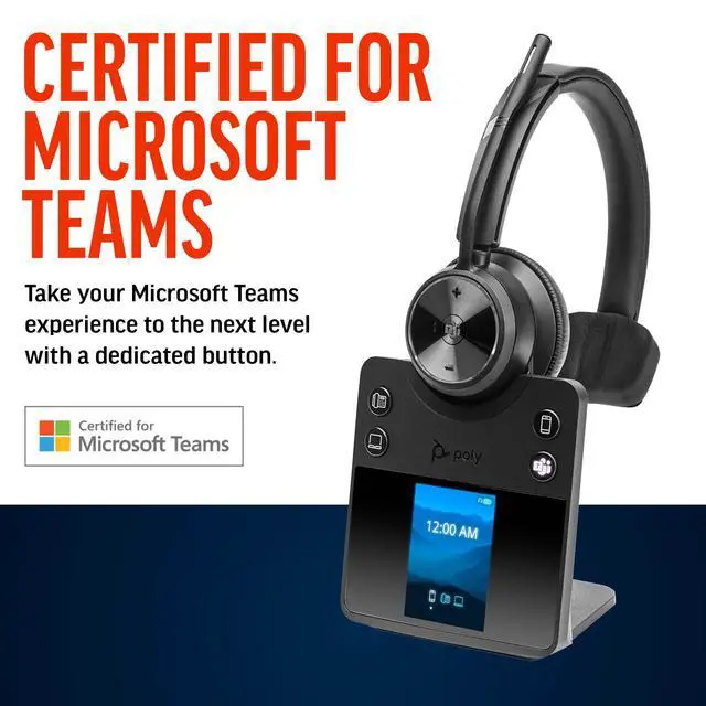 Alt view image 5 of 9 - Poly Savi 7420 Office Stereo Microsoft Teams Certified DECT Headset 8L583AA#ABA