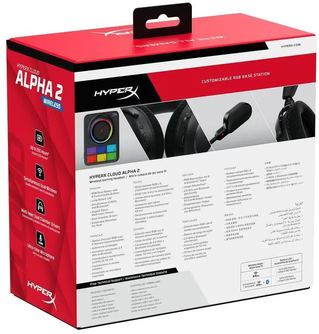 Alt view image 4 of 5 - HyperX Cloud Alpha 2 - Wireless Gaming Headset