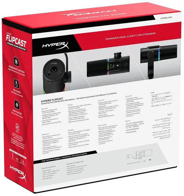 Alt view image 4 of 4 - HyperX FlipCast - USB/XLR Dynamic Microphone (Black)