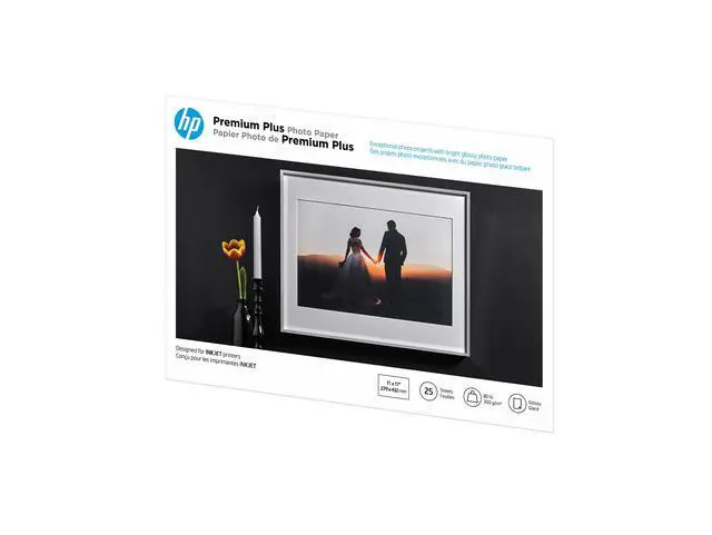 Alt view image 2 of 5 - HP Premium Plus Glossy Photo Paper | 25 Sheets | Tabloid | 11 x 17 in | CV065A