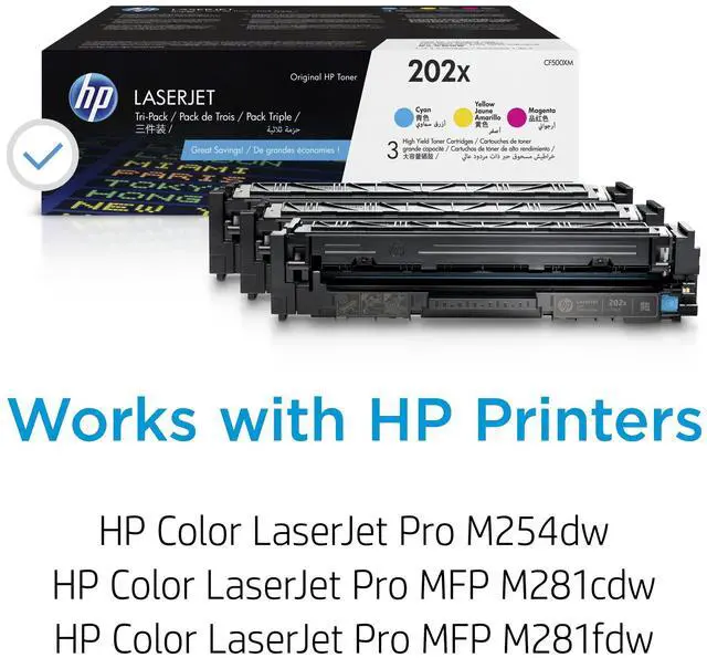 Alt view image 2 of 6 - HP 202X 3-pack High Yield Cyan/Magenta/Yellow Original LaserJet Toner