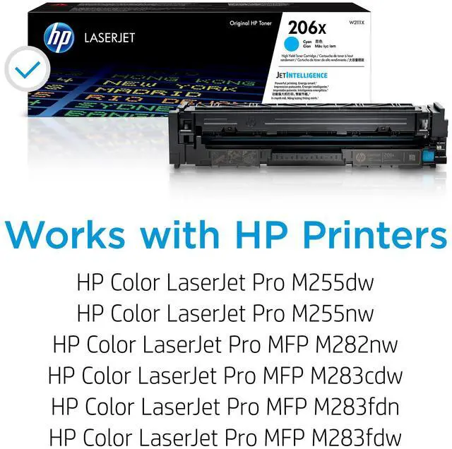 Alt view image 3 of 6 - HP 206X High Yield Cyan Original LaserJet Toner Cartridge, ~2,450 pages, W2111X