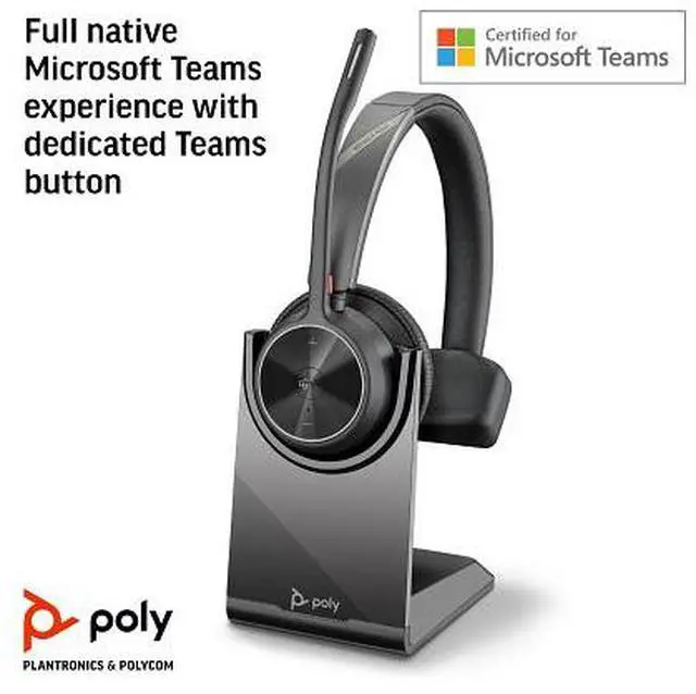 Alt view image 11 of 13 - Poly Voyager 4300 UC 4310-M Headset (Plantronics)- Mono - USB Type C - Wired/Wireless - Bluetooth - 164 ft - 20 Hz - 20 kHz - Over-the-head - Monaural - Ear-cup - 4.92 ft Cable - Noise Cancelling