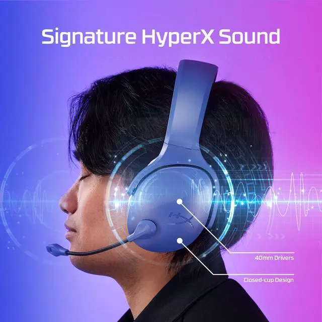 Alt view image 7 of 8 - HyperX Cloud Jet Wireless Gaming headset - Light blue